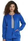 Dickies Balance Women Warm Up Scrubs Jacket Snap Front DK380, L, Royal