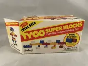 Vintage TYCO Super Blocks 33 Piece Deluxe Building Set Sealed Inside Very Nice!
