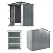 Garden Shed With 4 Vents Rack Outdoor Equipment Tool Storage House Sliding Door