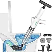 Gecyfit Toilet Plunger, High Pressure Drain Unclogging Tool, Plungers for Bathroom, Floor, Shower, Sink Heavy Duty, Multi-Purpose Air Pump Plunger for Toilet, Toilet Snakes for Hair Clog Remover