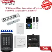 "RFID Keypad Door Access Control System with 600lb Magnetic Lock & Remote"