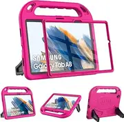 TOPWANT Kids Case with Built-in Screen Protector for Samsung Galaxy Tab A8 10.5 Inch 2022, Tab A8 Case Kids, Shockproof Handle Stand Case for Samsung Tab A8 10.5" 2022 (SM-X200/X205/X207), Rose Pink