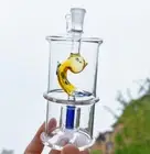 4.7'' Built-in Dolphin Recycler Glass Bong Mini Hookah Pyrex Water Pipe Bubbler