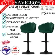 Artiss Set of 2 Bar Stools Kitchen Stool Swivel Chair Clam Shell Design 360°