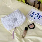 Olsin - Plain Makeup Bag (various designs) White - M