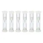 2 Minute Sand Timer, 6Pcs Small Sandy Clock, Count Down Sand Glass White