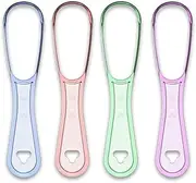 EUIOOVM Adult Tongue Cleaners Scraper Care Cleaning Brushes Tool Hygiene Brush Simple Useful Unisex Double Sided Toothbrush, 4pcs/Mixed Color