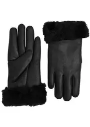 Dents Louisa Shearling-lined Leather Gloves - Black S