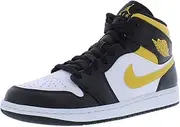 [Nike] Jordan Mens Air Jordan 1 Mid 554724 177 Black University Gold - Size 10