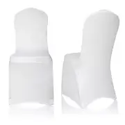 Universal White Polyester Spandex Folding Chair Cover Wedding Party FREE SHIP