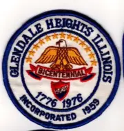 Glendale Heights, Illinois, Vintage 1976 US Bicentennial Patch