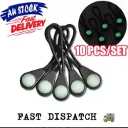 10pcs GLO ZIP Glow In The Dark Zipper Pulls Replacement Cord Jacket Coat Tent ZV