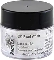 Jacquard JAC Pearl-EX 3gm PEARLWHITE Powdered Pigments, Pearl White