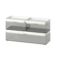 在飛比找蝦皮購物優惠-【IKEA代購】BROGRUND 收納盒 3件組, 透明灰色