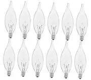 12-Pack E12 Candle Light Bulbs 40W Warm White 2500K, 380 Lumen 40W-12PCS