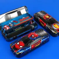 在飛比找momo購物網優惠-【Disney 迪士尼】米奇漫威英雄跑車多功能三層鉛筆盒文具