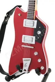 Miniature Guitar ZZ TOP Billy Gibbons Red Jupiter & Strap
