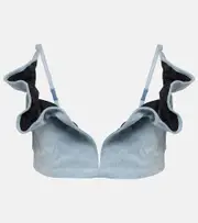 [Y/Project] Y/Project Ruffled denim bra top AU 14 blue