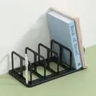 4 Grid Desktop Bookends Plastic Divider Book Stand Desk Bookshelf Bookshelf