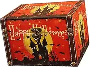 Halloween Wooden Box - Creepy Wooden Storage Chest, Spooky Keepsake Organizer | Decorative Halloween Box with Lid, Horror Themed Treat Box, unque Storage for School and Party Events