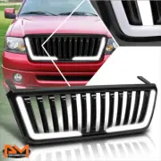 For 04-08 Ford F150 Vertical Fence ABS Front Bumper Grille Frame w/LED Light Bar