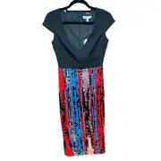 Dress The Population Cap Sleeve Plunge Sequin Dress Black Blue Red Size Small