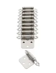 10 Pack Style Selections Flush Self-Closing Cabinet Hinges Satin Nickel