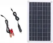 7.5W 18v Semi Flexible Solar Panel Monocrystalline Cell, Alligator Clips, DC for Car Yacht Led Light RV 12v Battery Boat Outdoor Charger