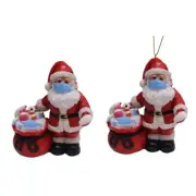 Christmas Ornament Quarantine Santa with Face Bag Resin Figurine