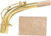 QUMIIRITY 1 Set Alto Saxophone Bend Neck Replacement Curved Sax Neck with Cork Sheet for Comfortable Playing Position Lightweight Material Alto Sax Accessories