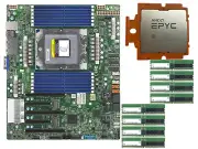 Supermicro H13SSL-NT Motherboard With AMD EPYC 9654 CPU, 8x32GB 4800MHz DDR5 RAM