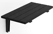 20" Folding Premium Quality Teak Wood Wall Mounted Shower Seat, Handmade Foldable Bench, Durable Compact Bathroom Stool, ADA Compliant Inside Bath Chair Fold Down (Black)