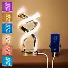 Modern Table Lamp, LED Bedside lamp with USB Port, Touch Control Nightstand L...