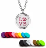Essential Oil Diffuser Necklace Pendant Stainless Steel Aromatherapy Pet Love