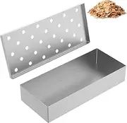 2Pcs Smoker Box for Gas Grilling,Grill and Smoker Accessories,Stainless Steel BBQ Smoker Box,Reusable Grill Smoker Box,Reusable Grill Smoker Box for Gas Grill Charcoal Grills