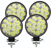 BYBDQKTVEH 42W 48W LED Light Bar 12V 24V Spotlight LED Work Light Off Road Truck 4x4 4WD SUV Auto Running Light for Car Fog Lamp Work Light(Grey)