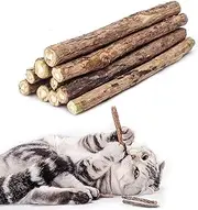 Cat Catnip Sticks Natural Matatabi Silvervine Sticks - Cleaning Teeth Molar Tools Kitten Cat Chew Toy Natural Catnip Mouse Cat Toy (10 PCS)