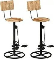 Bar Stools 2 pcs Solid Wood Mango,Table & Bar Stools 21.96KG-338218
