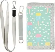 [miaozhen] Cartoon Cute Color Popsicle trifold men wallets gifts for young pop sturdy wallet with money clip with lanyard billeteras para hombre, Cartoon cute color Popsicle, 1 size