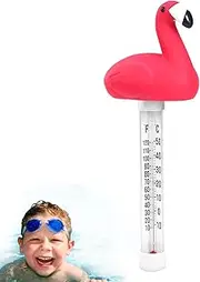 Flamingo & Turtle Design Water Temperature Thermometer, Pool Thermometer Floating, Pool Temperature Gauge, Spa Temperature Gauge for Outdoor/Indoor Swimming Pools, Animal Shape Monitor for Hot Tubs