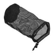 11"x5.5" Nylon Mesh Net Bag Drawstring Pouch for Golf Ball Storage Black
