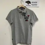 極度乾燥 SUPERDRY POLO衫 有機純棉 灰 灰砂色 短袖 灰色 老虎 貼布