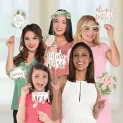 Photo Booth Props Wedding Engagement Bridal Shower Party Stick Sign Set
