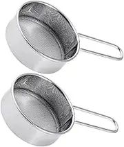 GOOHOCHY 2pcs Handheld Mini Stainless Steel Sifter Mesh Powder Sugar and Coffee Sieve for Baking Ergonomic Design Compact and Portable Kitchen Tool
