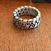 Shiraleah Chicago Thornton Tire Mark Ring Black Gray 9 NIB
