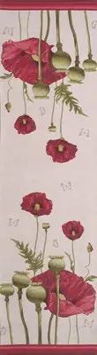 Poppy White European Jacquard Woven Tapestry Table Runner Kitchen Home Decor