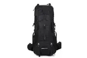 WASSUP 70L+5L Hiking Backpack Travel Backpack Waterproof Daypack Outdoor Camping Climbing Backpack with Rain Cover-Black