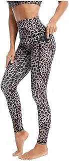 [LBEIPDN] Women Workout Legging High Waist Leopard Print Yoga Pants Seamless Tummy Control Scrunch Butt Leggings for Gym Hiking