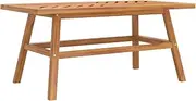 vidaXL Rectangular Coffee Table Solid Acacia Wood with Fishbone Pattern Top, Sturdy Frame, Brown, for Indoor and Outdoor Use