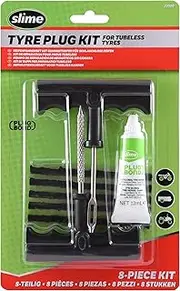 Slime 20500 Tyre Repair Reamer Plug Kit, Medium Heavy Duty Strings, T Handle Type and Plug Bond, 8 Piece Set